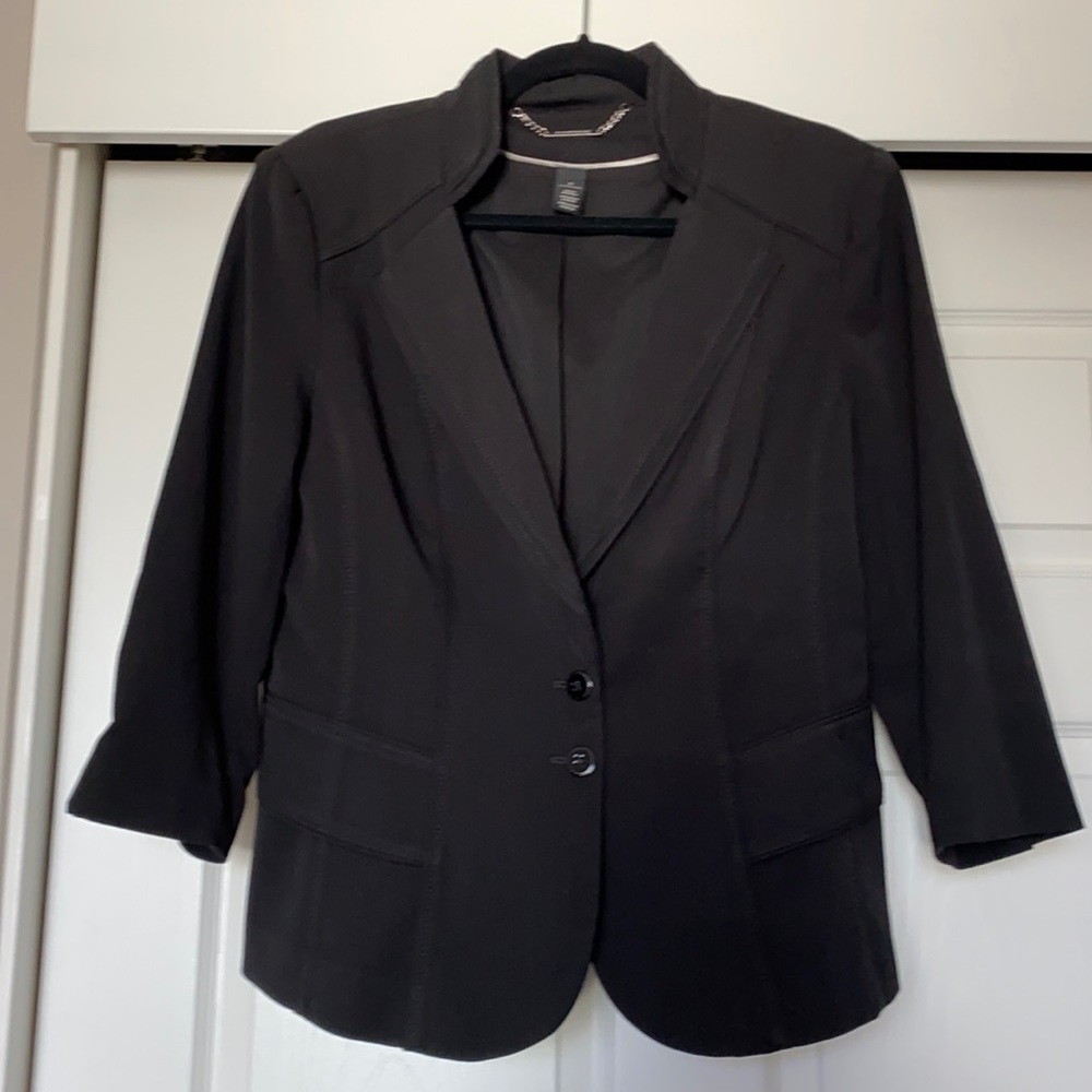 Black 3/4 sleeve business blazer
